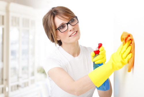 Local cleaning team preparing a vacant Barnet flat for handover