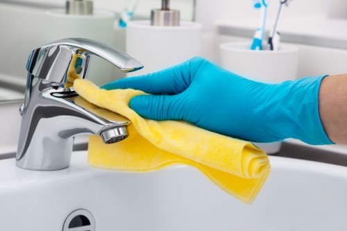 Local oven cleaner working in a Barnet kitchen with care