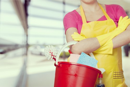 Regular cleaning tasks in a modern Barnet apartment kitchen